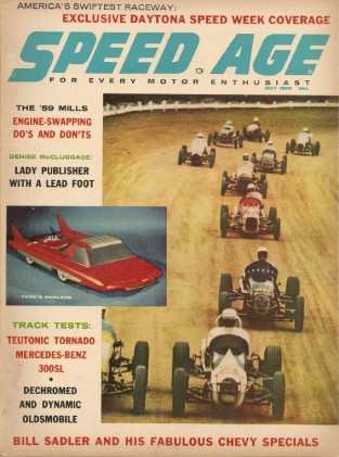 SPEED AGE 1959 MAY - '59 MILLS,DENISE MCCLUGGAGE, MERCEDES-BENZ 300*